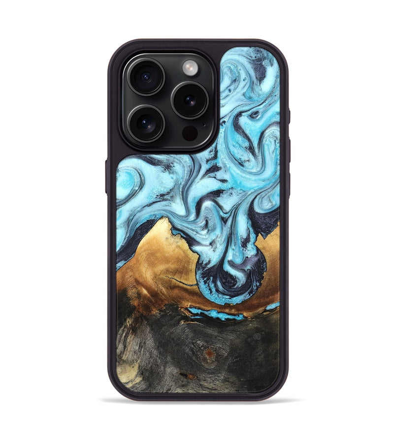 iPhone 15 Pro Wood Phone Case - Lanny (Blue, 819387)