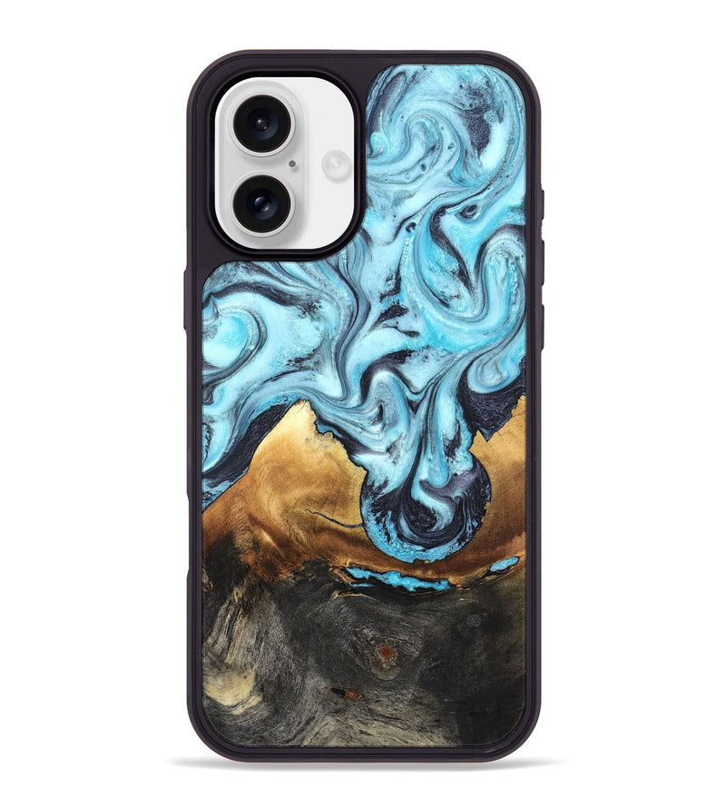 iPhone 16 Plus Wood Phone Case - Lanny (Blue, 819387)