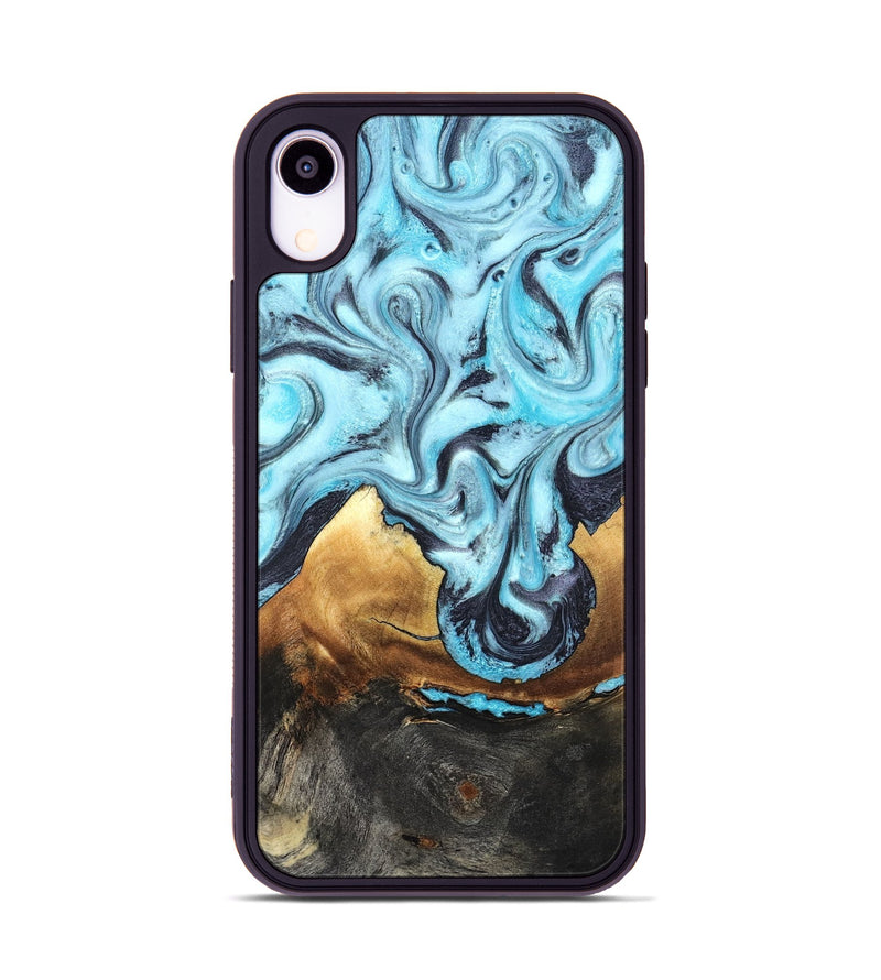 iPhone Xr Wood Phone Case - Lanny (Blue, 819387)