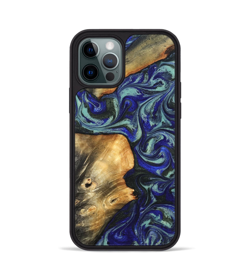 iPhone 12 Pro Wood Phone Case - Spring (Blue, 819388)