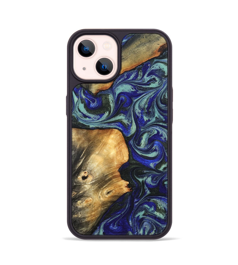 iPhone 14 Wood Phone Case - Spring (Blue, 819388)