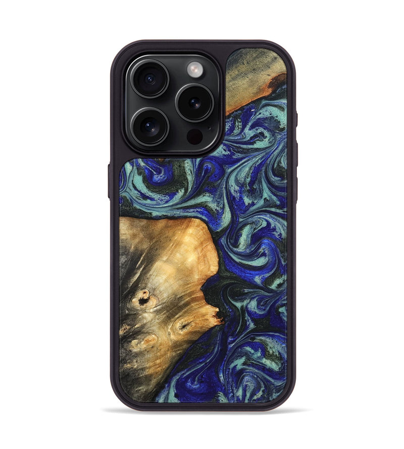 iPhone 15 Pro Wood Phone Case - Spring (Blue, 819388)