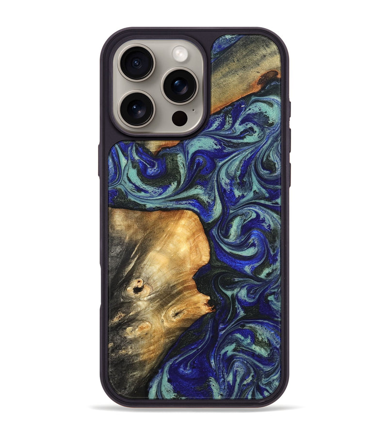 iPhone 16 Pro Max Wood Phone Case - Spring (Blue, 819388)
