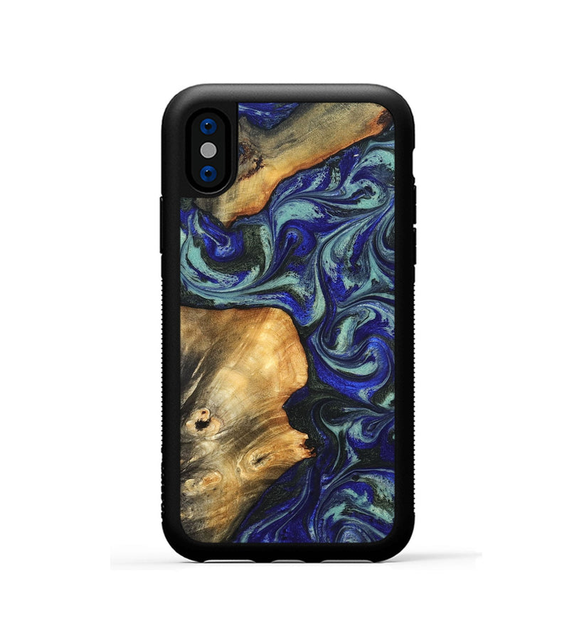 iPhone Xs Wood Phone Case - Spring (Blue, 819388)
