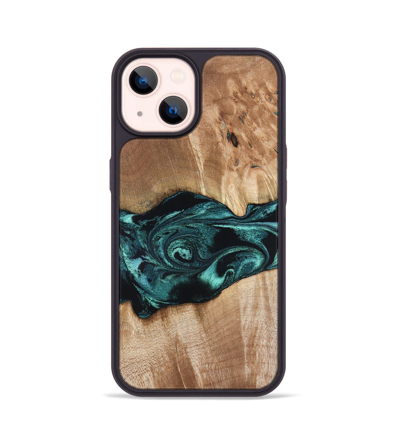iPhone 14 Wood Phone Case - Denis (Blue, 819389)