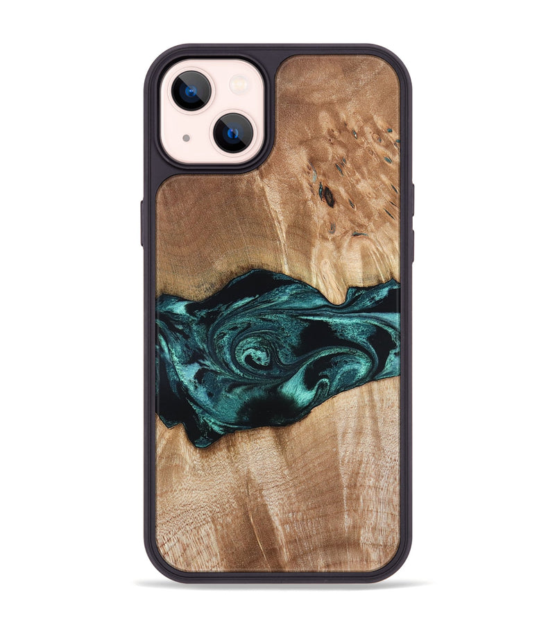 iPhone 14 Plus Wood Phone Case - Denis (Blue, 819389)