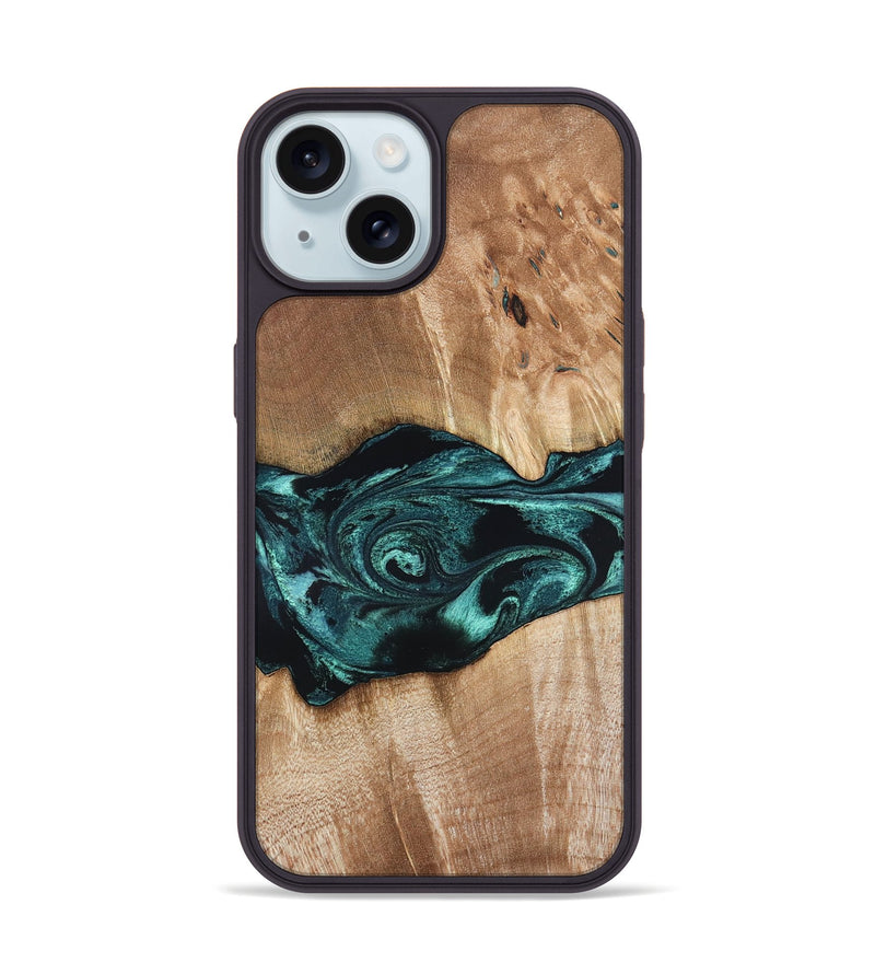 iPhone 15 Wood Phone Case - Denis (Blue, 819389)