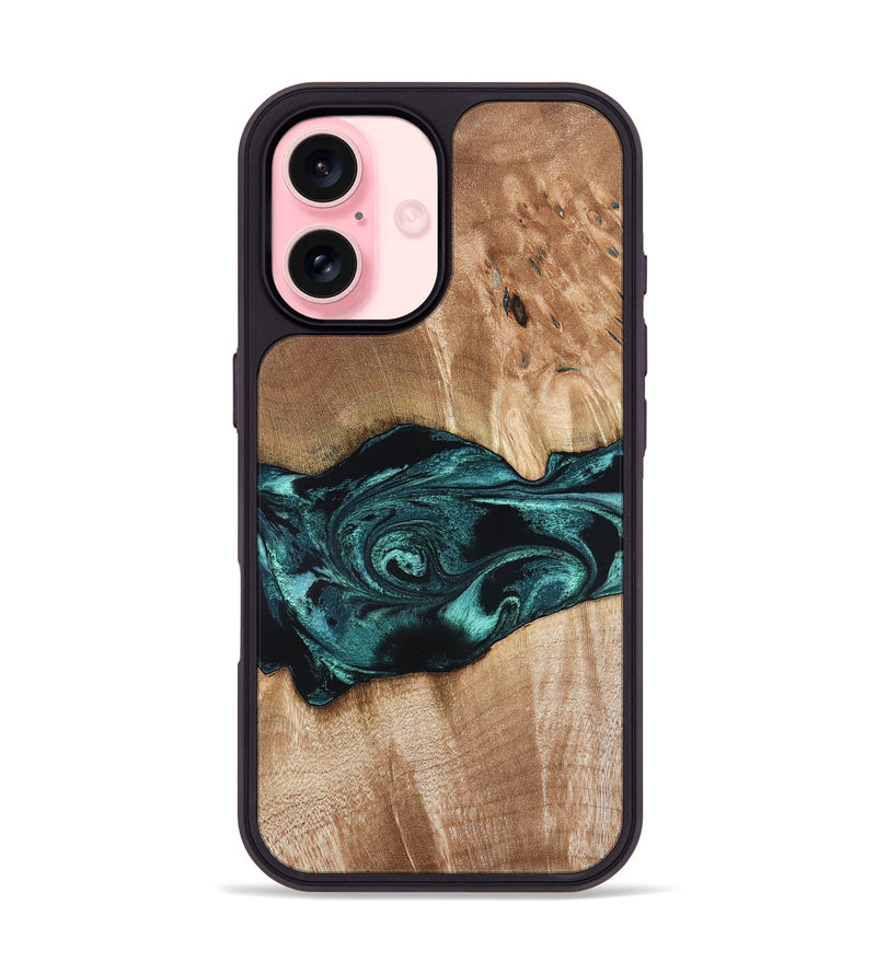 iPhone 16 Wood Phone Case - Denis (Blue, 819389)