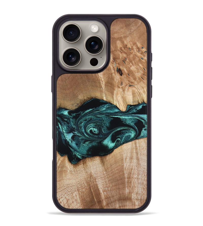 iPhone 16 Pro Max Wood Phone Case - Denis (Blue, 819389)