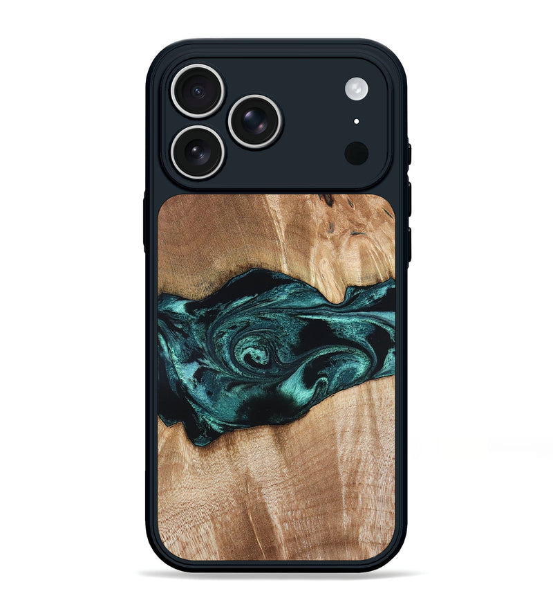 iPhone 17 Pro Max Wood Phone Case - Denis (Blue, 819389)