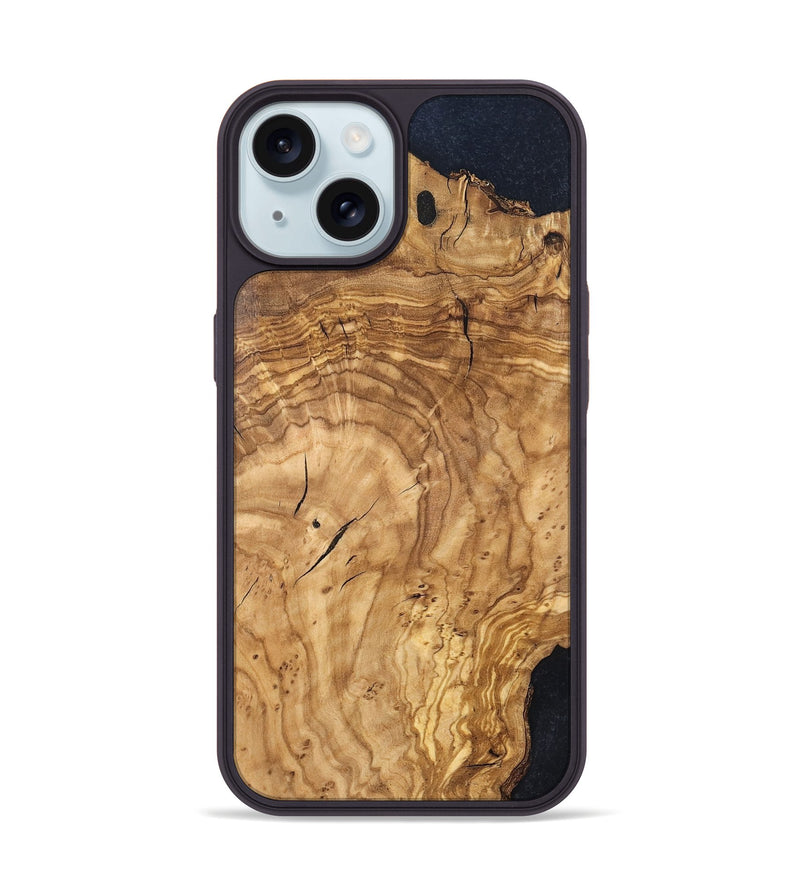 iPhone 15 Wood Phone Case - Finis (Wood Burl, 819412)