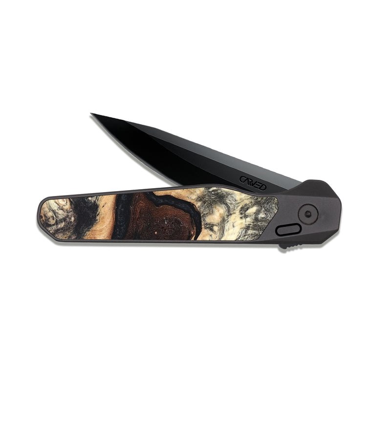 EDC Dark Slate Wood Pocket Knife - Nyomi (Wood Burl, 819414)