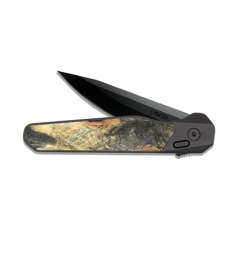 EDC Dark Slate Wood Pocket Knife - Erykah (Wood Burl, 819415)