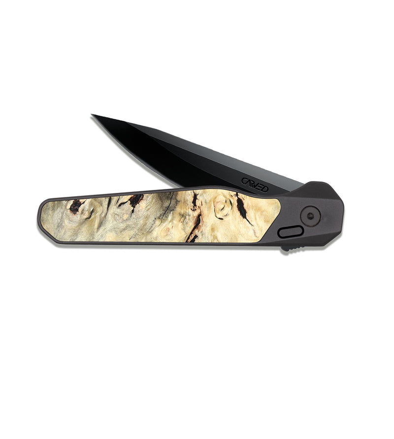 EDC Dark Slate Wood Pocket Knife - Angelia (Wood Burl, 819426)