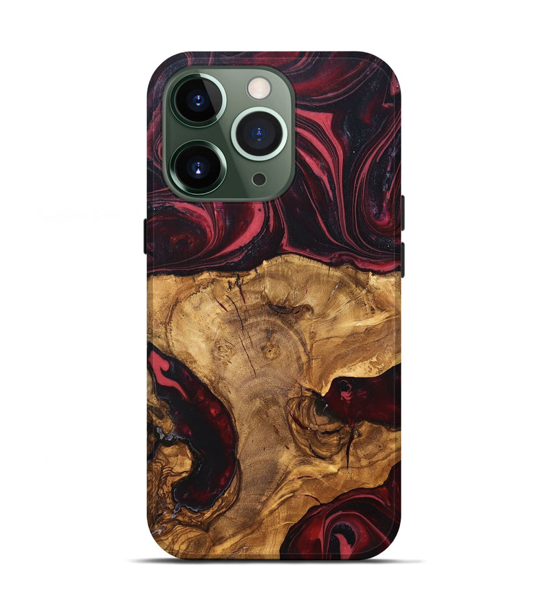 iPhone 13 Pro Wood Live Edge Phone Case - Tamatha (Red, 819430)