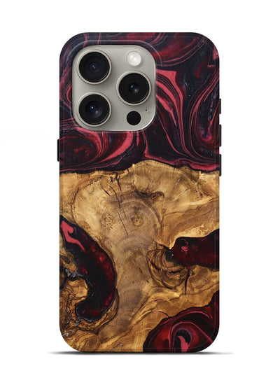 iPhone 16 Pro Wood Live Edge Phone Case - Tamatha (Red, 819430)
