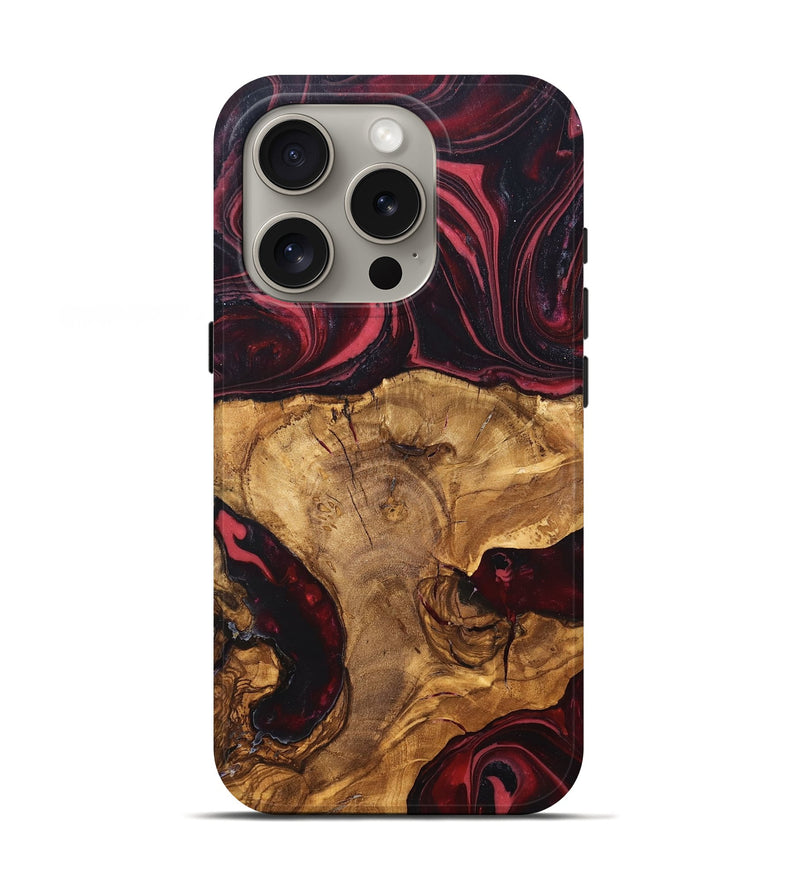 iPhone 16 Pro Wood Live Edge Phone Case - Tamatha (Red, 819430)