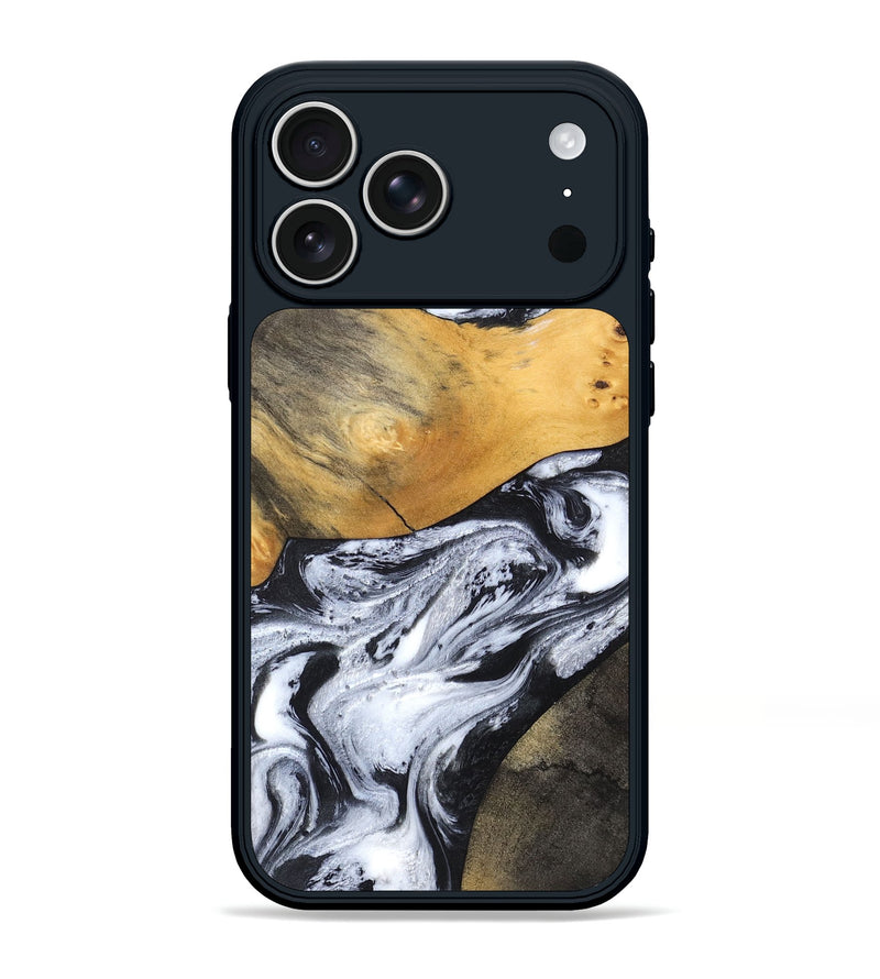 iPhone 17 Pro Max Wood Phone Case - Finnley (Black & White, 819535)