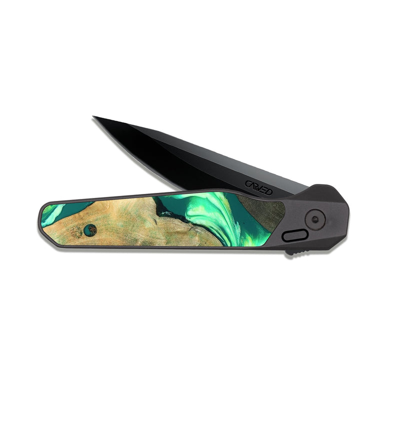 EDC Dark Slate Wood Pocket Knife - Zella (Neon, 819540)
