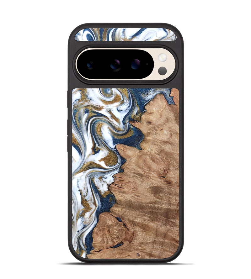 Pixel 10 Wood Phone Case - Caspian (Teal & Gold, 819543)