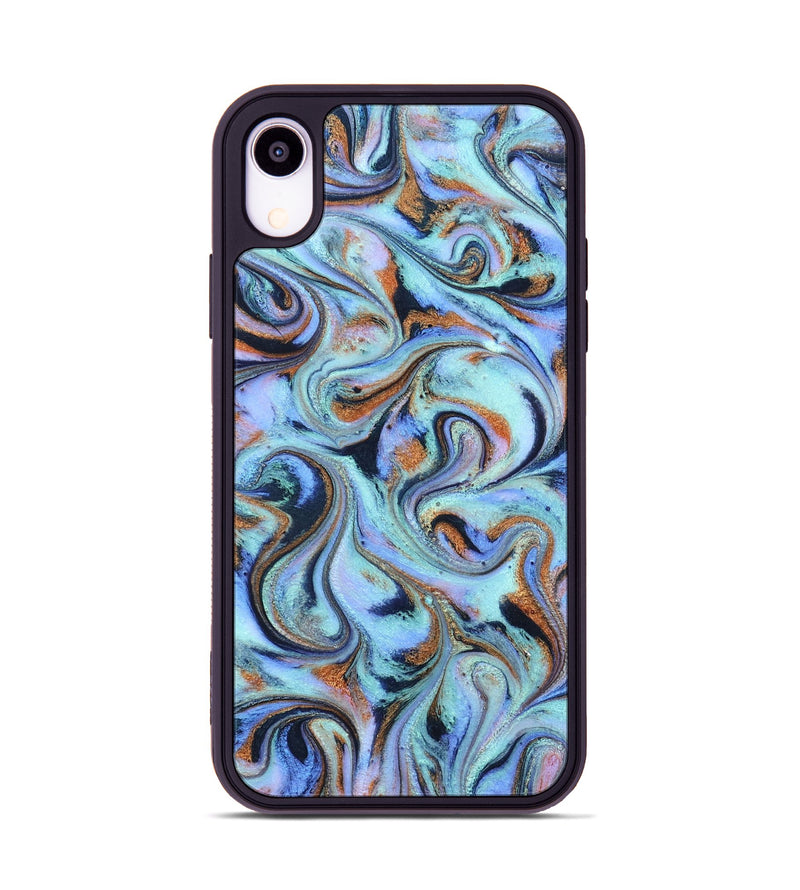 iPhone Xr ResinArt Phone Case - Keith (Teal & Gold, 819558)