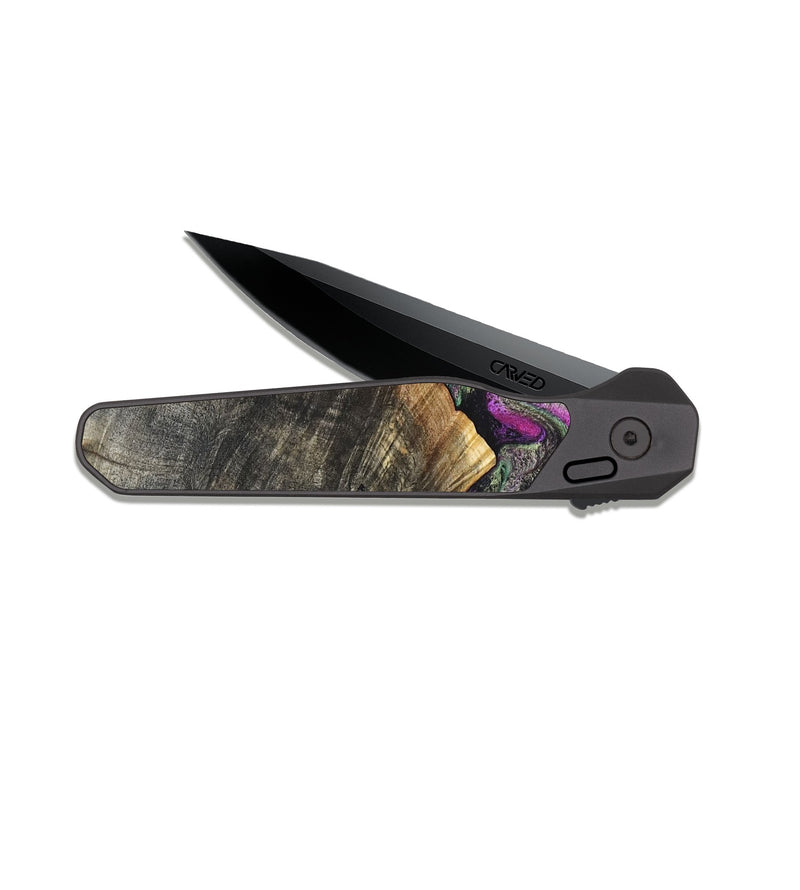 EDC Dark Slate Wood Pocket Knife - Kisha (Green, 819572)