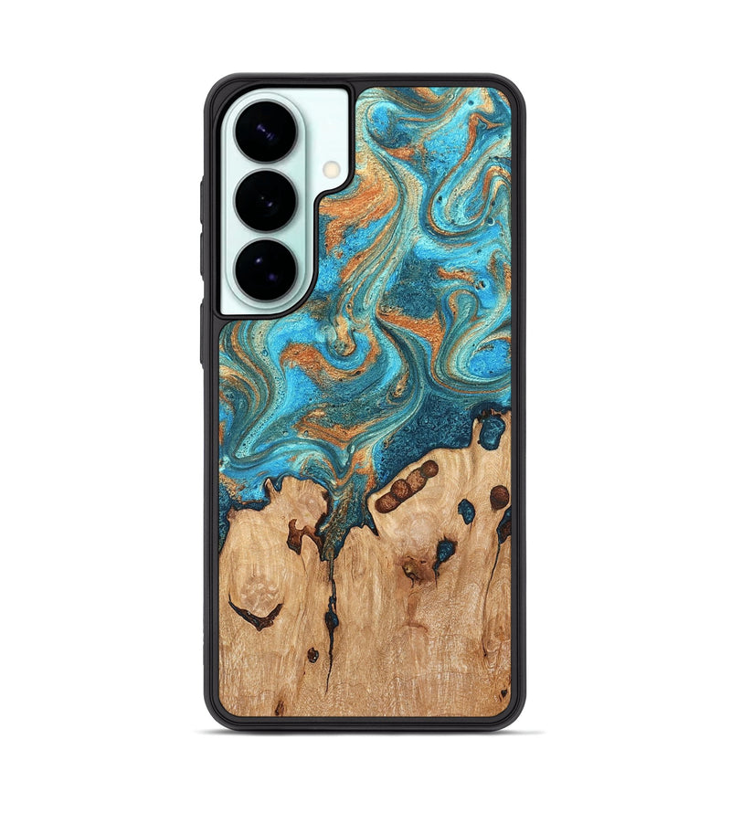 Galaxy S26 Plus Wood Phone Case - Helene (Teal & Gold, 819578)