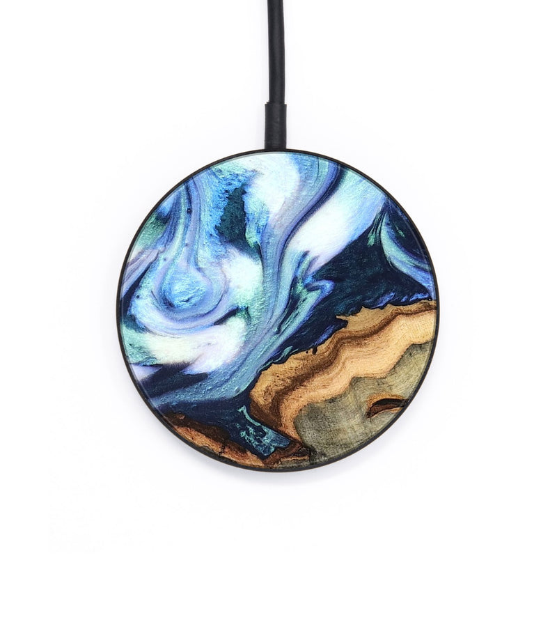 Circle Wood Wireless Charger - Arely (Blue, 819590)