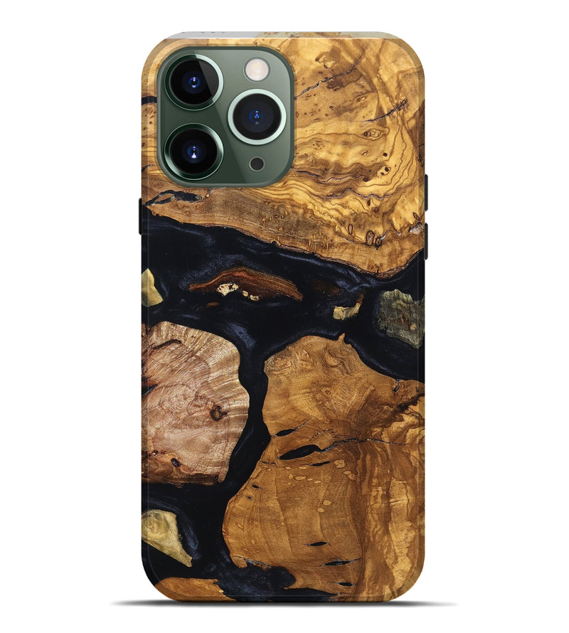 iPhone 13 Pro Max Wood Live Edge Phone Case - Carly (Ancient Olive, 819597)