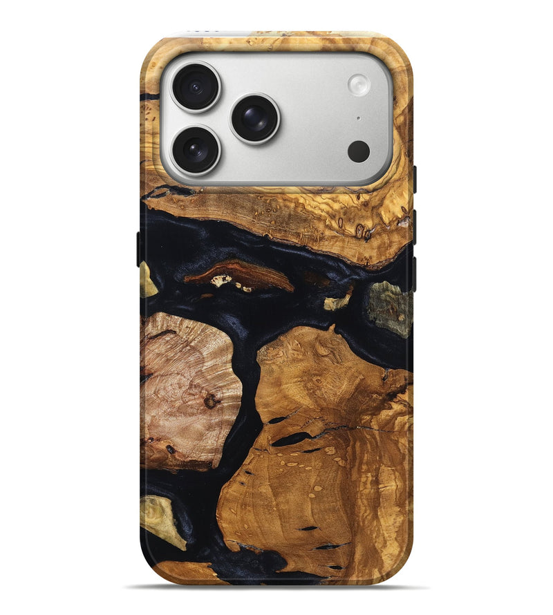 iPhone 17 Pro Max Wood Live Edge Phone Case - Carly (Ancient Olive, 819597)