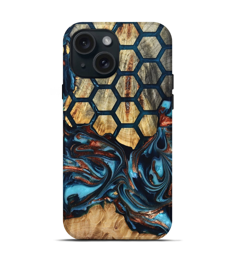 iPhone 15 Wood Live Edge Phone Case - Alonso (Pattern, 819603)