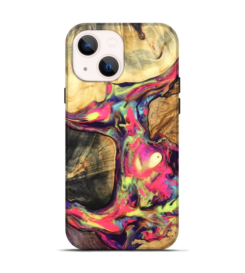 iPhone 14 Wood Live Edge Phone Case - Tyler (Neon, 819605)
