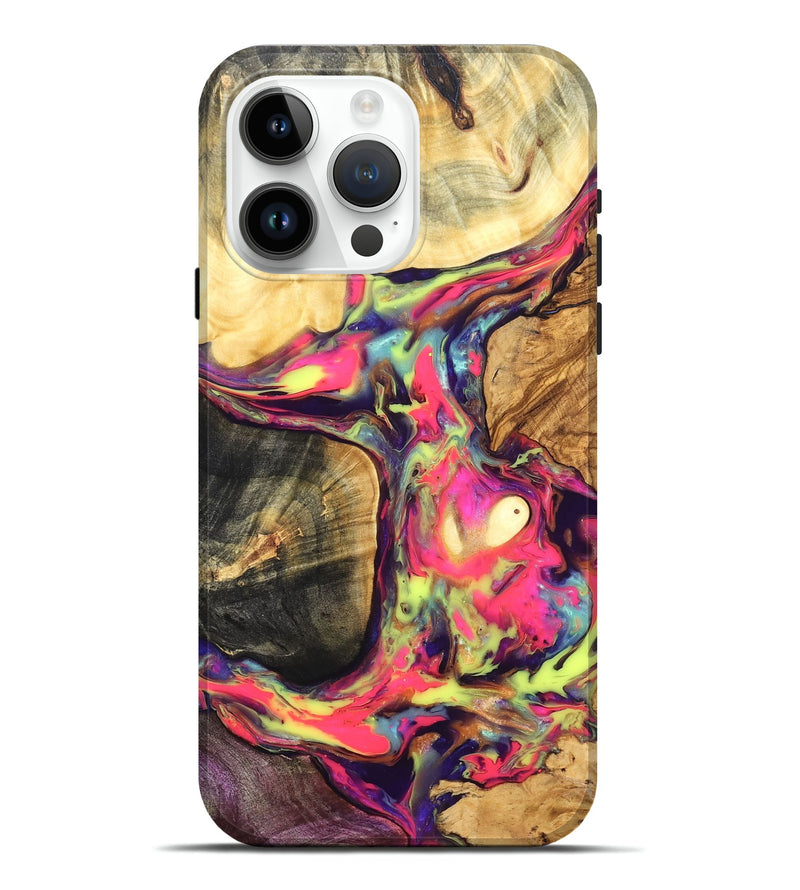 iPhone 15 Pro Max Wood Live Edge Phone Case - Tyler (Neon, 819605)