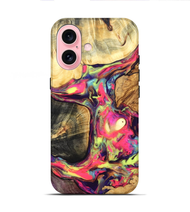 iPhone 16 Wood Live Edge Phone Case - Tyler (Neon, 819605)