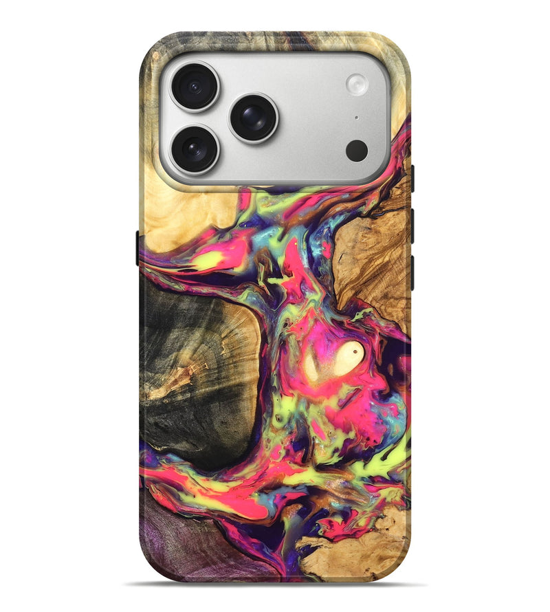 iPhone 17 Pro Max Wood Live Edge Phone Case - Tyler (Neon, 819605)