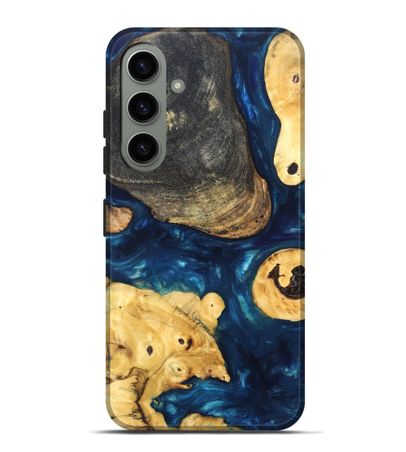 Galaxy S24 Plus Wood Live Edge Phone Case - Kolby (Teal & Gold, 819606)