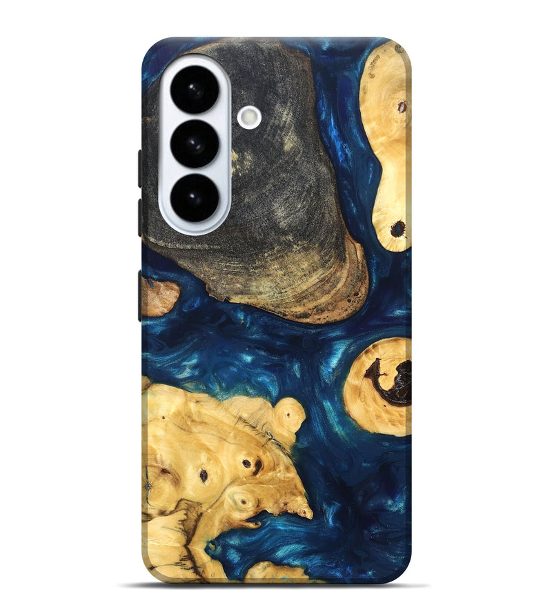 Galaxy S26 Plus Wood Live Edge Phone Case - Kolby (Teal & Gold, 819606)