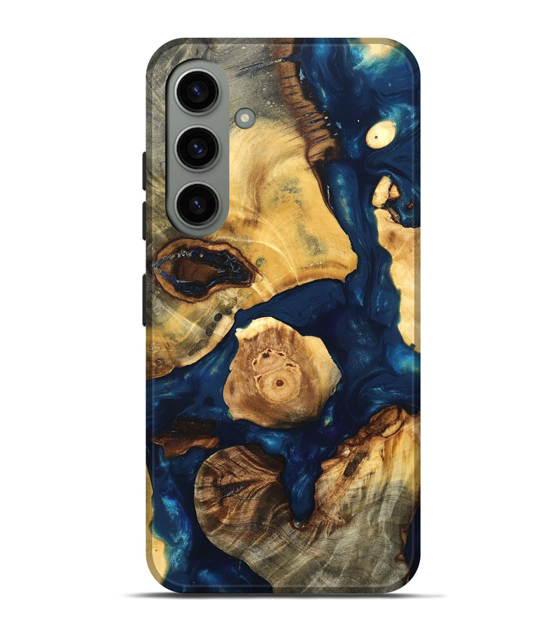 Galaxy S24 Plus Wood Live Edge Phone Case - Clement (Teal & Gold, 819607)