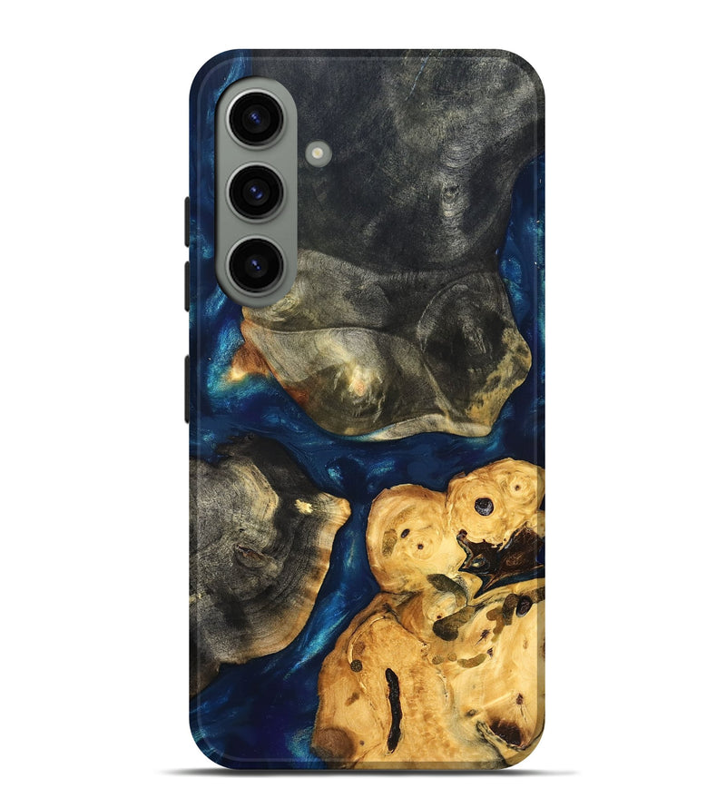 Galaxy S24 Plus Wood Live Edge Phone Case - Dave (Teal & Gold, 819608)
