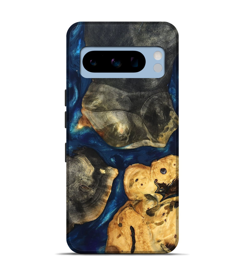 Pixel 8 Pro Wood Live Edge Phone Case - Dave (Teal & Gold, 819608)