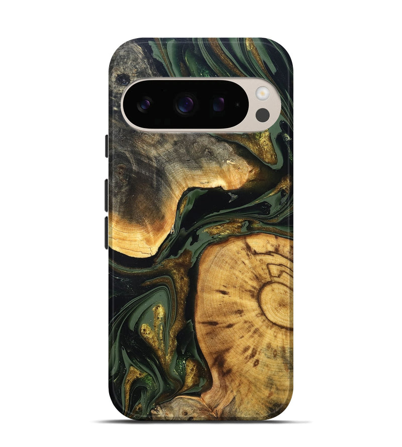 Pixel 10 Pro Wood Live Edge Phone Case - Dayton (Green, 819611)