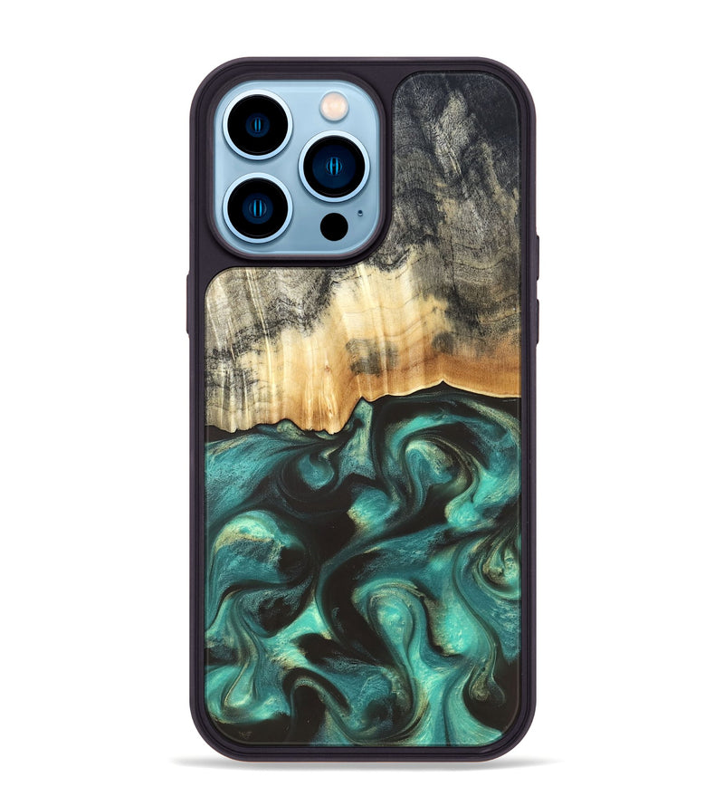 iPhone 14 Pro Max Wood Phone Case - Houston (Green, 819613)