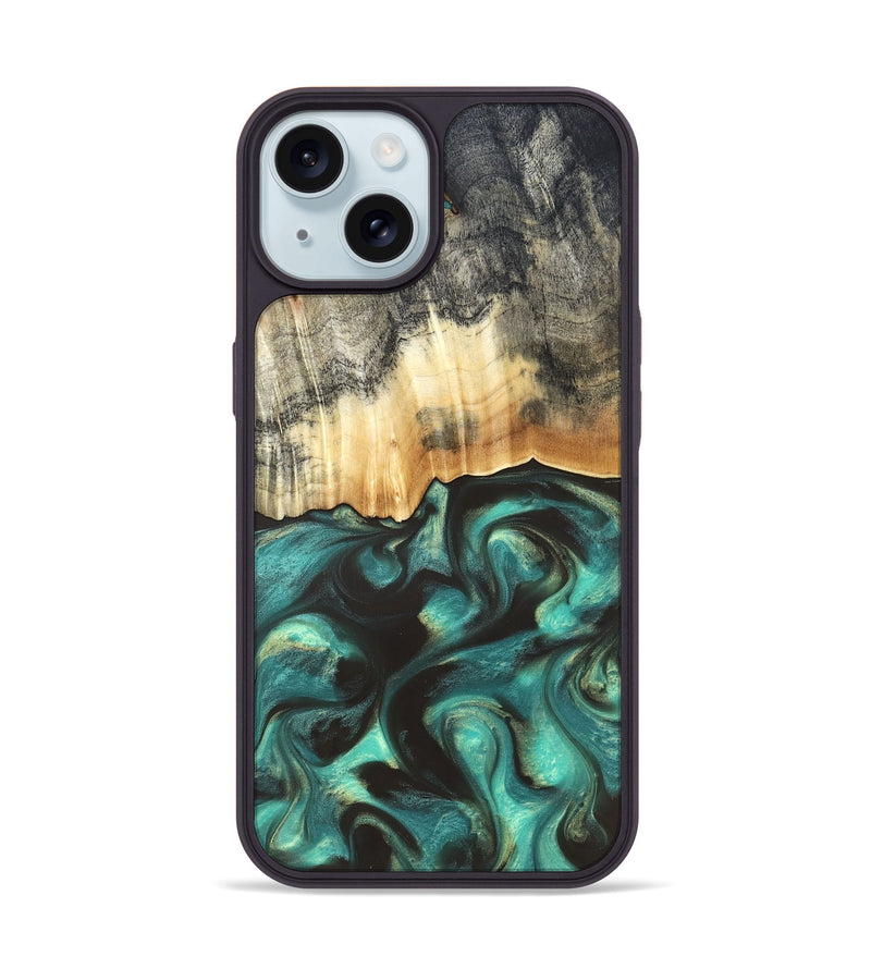 iPhone 15 Wood Phone Case - Houston (Green, 819613)