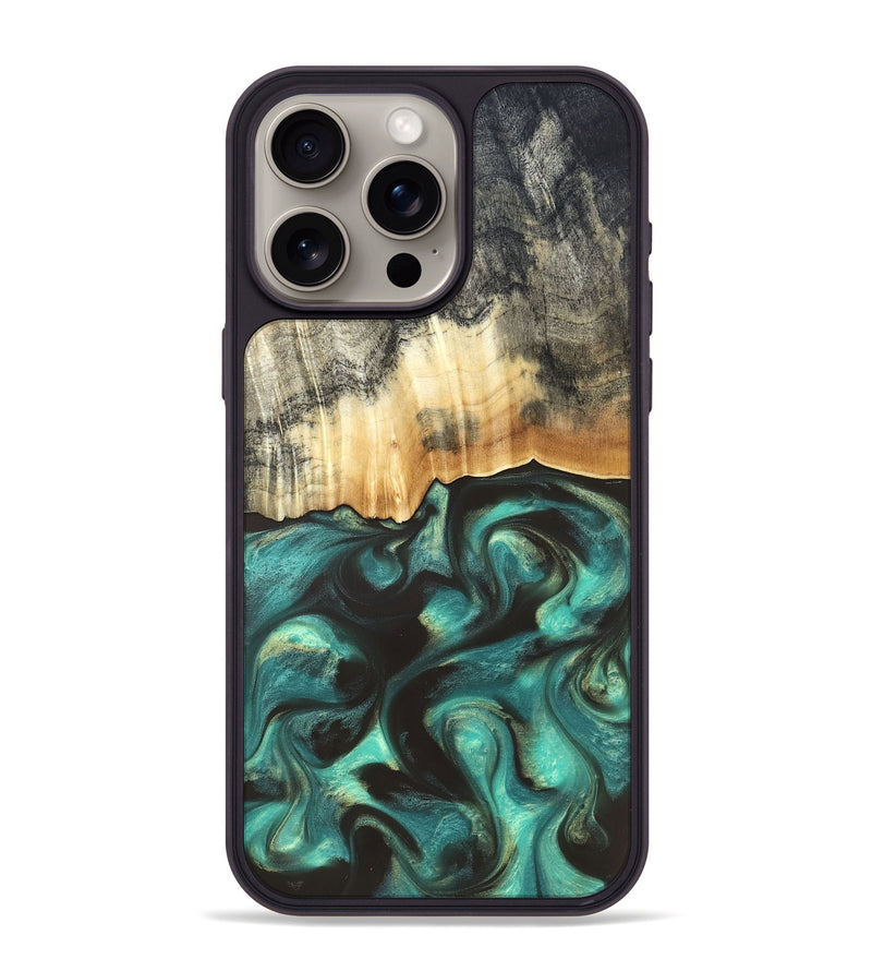 iPhone 15 Pro Max Wood Phone Case - Houston (Green, 819613)