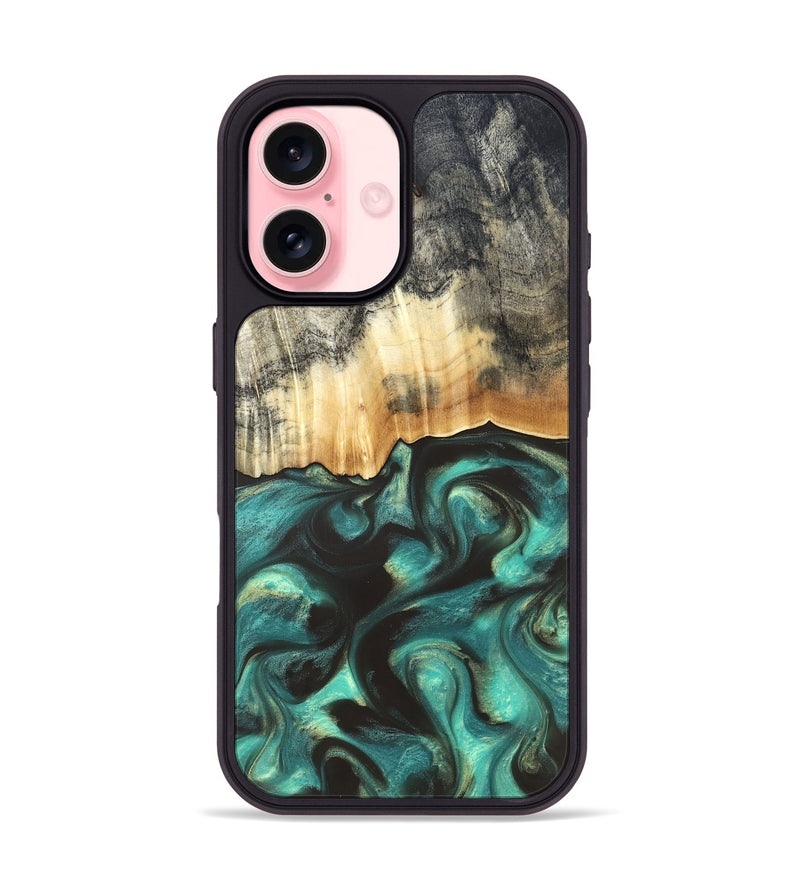 iPhone 16 Wood Phone Case - Houston (Green, 819613)