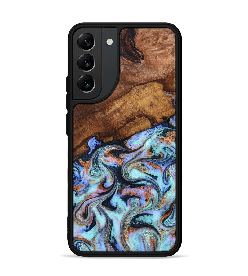 Galaxy S22 Plus Wood Phone Case - Jakayla (Teal & Gold, 819614)