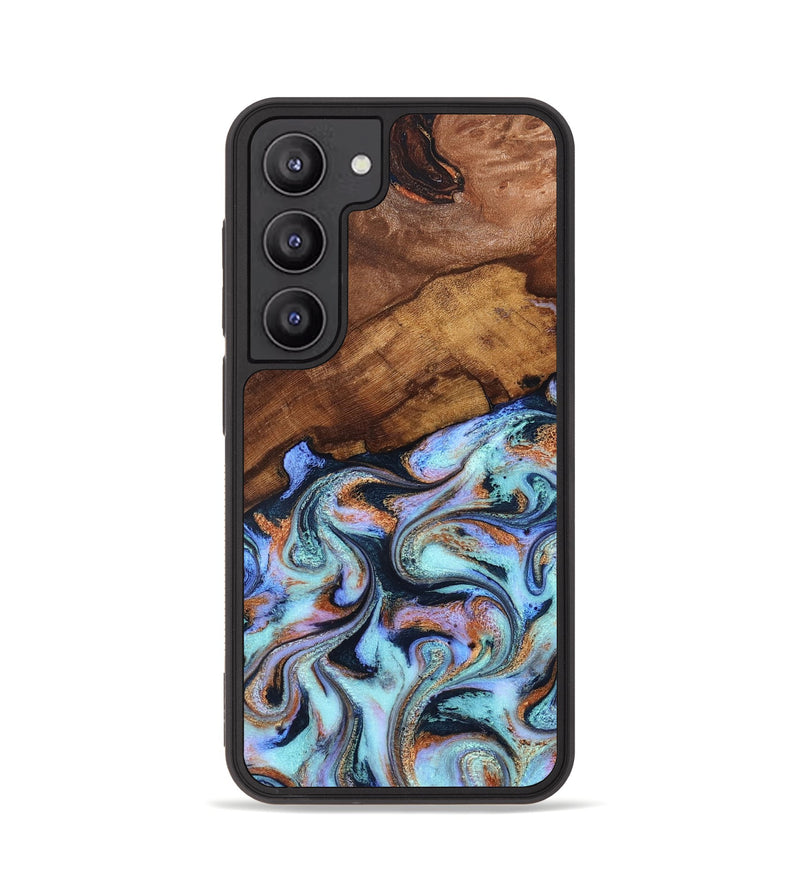 Galaxy S23 Wood Phone Case - Jakayla (Teal & Gold, 819614)