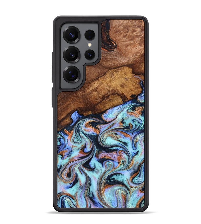 Galaxy S25 Ultra Wood Phone Case - Jakayla (Teal & Gold, 819614)