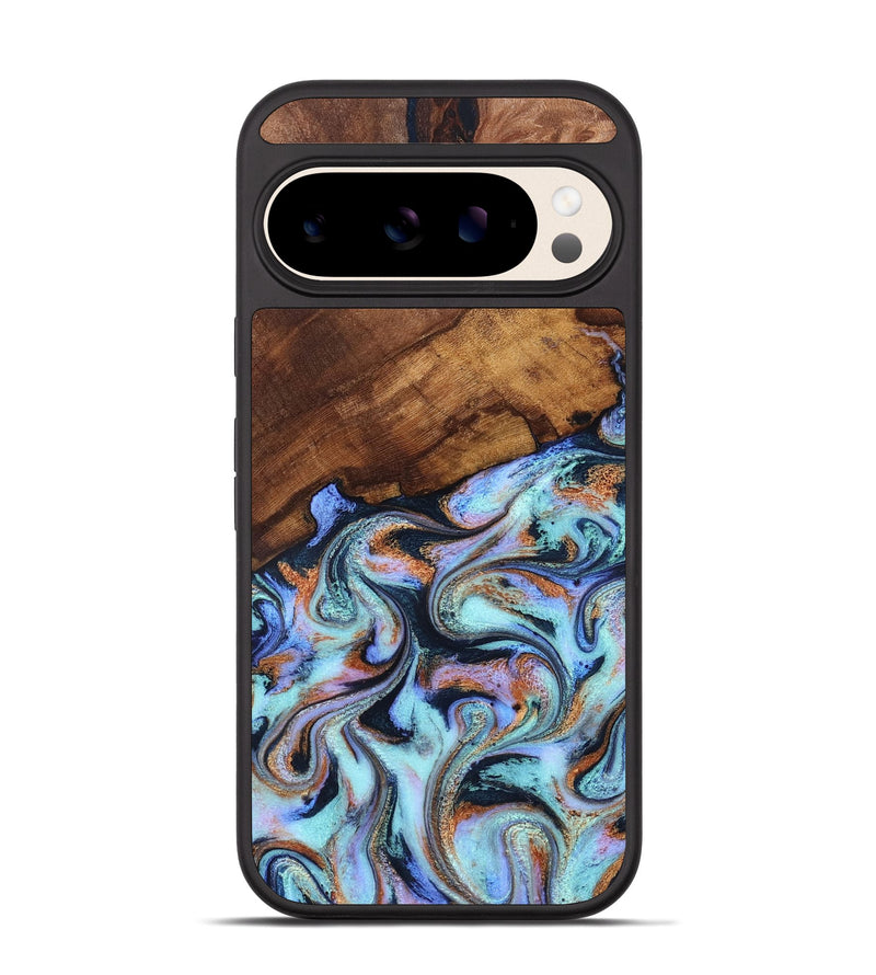 Pixel 10 Wood Phone Case - Jakayla (Teal & Gold, 819614)