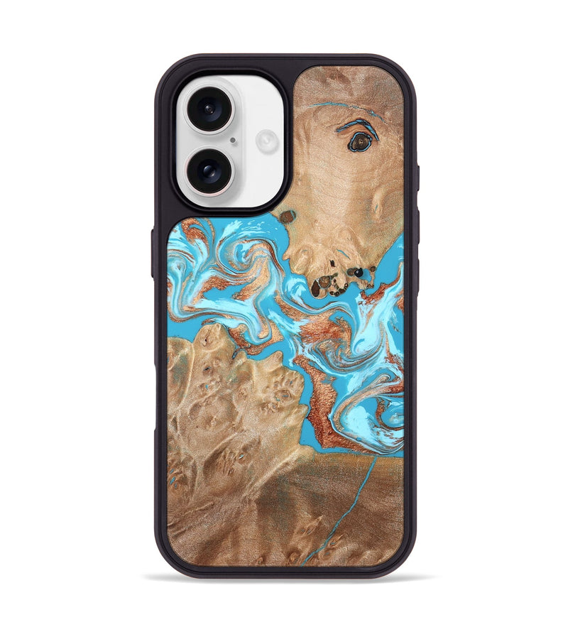iPhone 17 Wood Phone Case - Gaston (Teal & Gold, 819615)